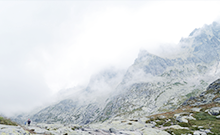 Mountain covered in fog